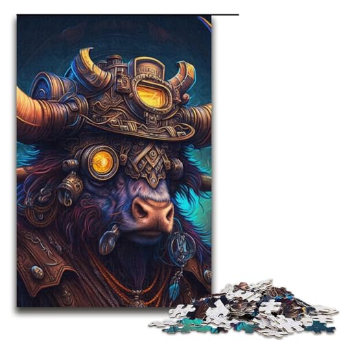 Puzzle 1000 Teile für Erwachsene Steampunk Yak Puzzle Verbessern Sie das Gedächtnis für Jugendliche ab 14 Jahren 14,96x10,24 Zoll von WGLINGX