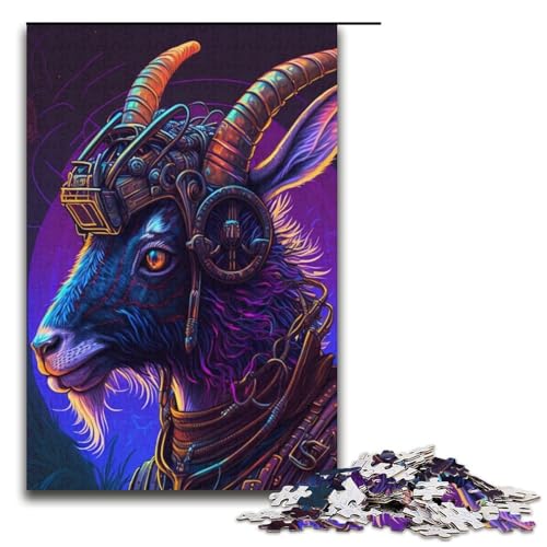 Puzzle 1000 Teile für Erwachsene Steampunk-Ziegenpuzzle Heimdekorationspuzzle Herausforderndes Spiel und Familienspiel 14,96 x 10,24 Zoll von WGLINGX