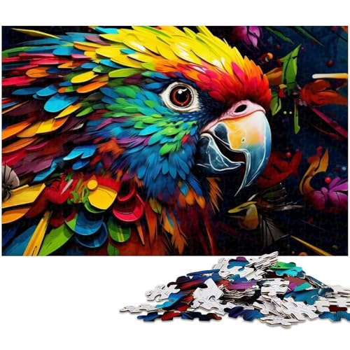Puzzle 1000 Teile für Erwachsene – Tiere, Vögel, Papageien, Holzpuzzle, Heimdekoration (Größe 50 x 75 cm) von WGLINGX