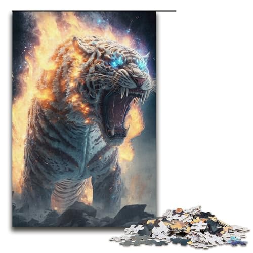 Puzzle 1000 Teile für Erwachsene Tiger Lernspiel Herausforderung Spielzeug Weihnachtsgeburtstagsgeschenk 14,96x10,24 Zoll von WGLINGX