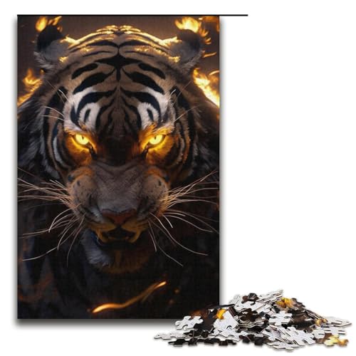Puzzle 1000 Teile für Erwachsene Tiger Lernspiel Herausforderung Spielzeug Weihnachtsgeburtstagsgeschenk 14,96x10,24 Zoll von WGLINGX
