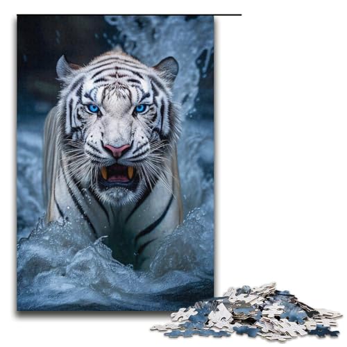 Puzzle 1000 Teile für Erwachsene Tiger Lernspiel Herausforderung Spielzeug Weihnachtsgeburtstagsgeschenk 14,96x10,24 Zoll von WGLINGX