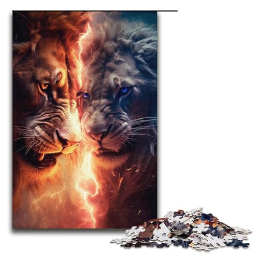 Puzzle 1000 Teile für Erwachsene Tiger Lernspiel Herausforderung Spielzeug Weihnachtsgeburtstagsgeschenk 14,96x10,24 Zoll von WGLINGX
