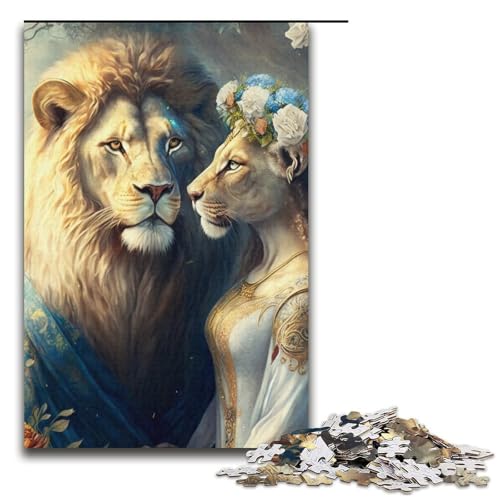 Puzzle 1000 Teile für Erwachsene Tiger Lernspiel Herausforderung Spielzeug Weihnachtsgeburtstagsgeschenk 14,96x10,24 Zoll von WGLINGX