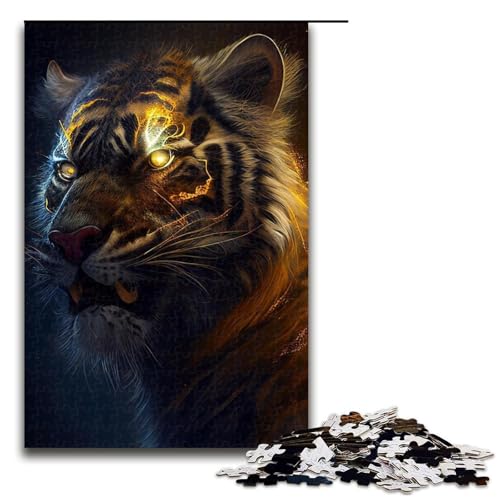 Puzzle 1000 Teile für Erwachsene Tiger Lernspiel Herausforderung Spielzeug Weihnachtsgeburtstagsgeschenk 19,69x29,53 Zoll von WGLINGX