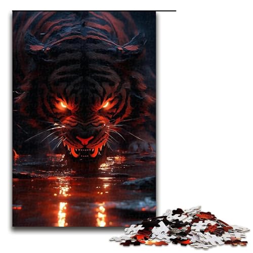 Puzzle 1000 Teile für Erwachsene Tiger Lernspiel Herausforderung Spielzeug Weihnachtsgeburtstagsgeschenk 19,69x29,53 Zoll von WGLINGX
