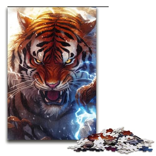 Puzzle 1000 Teile für Erwachsene Tiger Lernspiel Herausforderung Spielzeug Weihnachtsgeburtstagsgeschenk 19,69x29,53 Zoll von WGLINGX