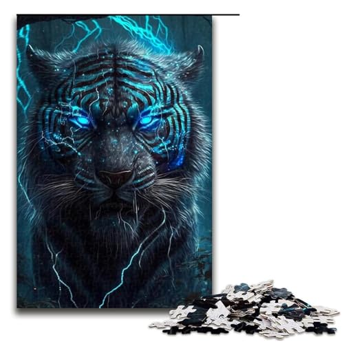 Puzzle 1000 Teile für Erwachsene Tiger Lernspiel Herausforderung Spielzeug Weihnachtsgeburtstagsgeschenk 19,69x29,53 Zoll von WGLINGX