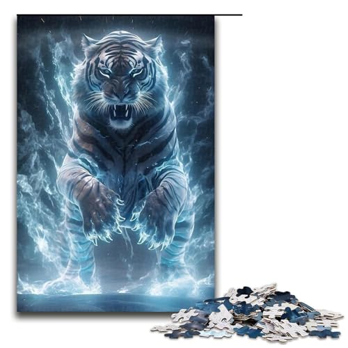 Puzzle 1000 Teile für Erwachsene Tiger Lernspiel Herausforderung Spielzeug Weihnachtsgeburtstagsgeschenk 19,69x29,53 Zoll von WGLINGX