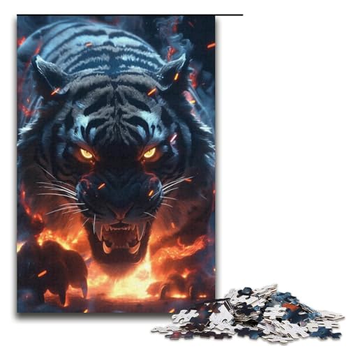 Puzzle 1000 Teile für Erwachsene Tiger-Puzzle Heimdekorationspuzzle Herausforderndes Spiel und Familienspiel 14,96 x 10,24 Zoll von WGLINGX