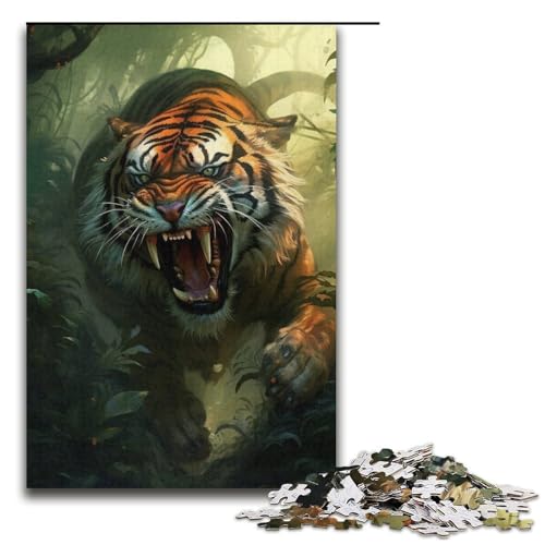 Puzzle 1000 Teile für Erwachsene Tiger-Puzzle Heimdekorationspuzzle Herausforderndes Spiel und Familienspiel 14,96 x 10,24 Zoll von WGLINGX