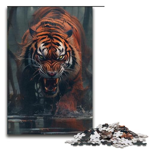 Puzzle 1000 Teile für Erwachsene Tiger-Puzzle Heimdekorationspuzzle Herausforderndes Spiel und Familienspiel 14,96 x 10,24 Zoll von WGLINGX
