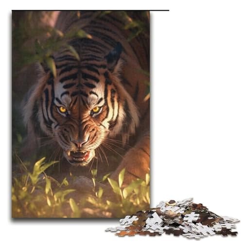 Puzzle 1000 Teile für Erwachsene Tiger-Puzzle Heimdekorationspuzzle Herausforderndes Spiel und Familienspiel 14,96 x 10,24 Zoll von WGLINGX
