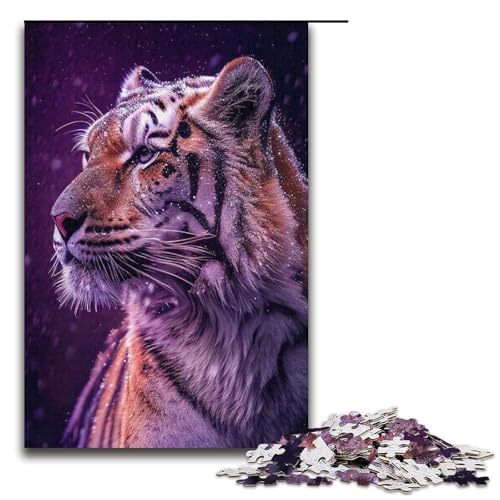 Puzzle 1000 Teile für Erwachsene Tiger-Puzzle Verbessert das Gedächtnis für Jugendliche ab 14 Jahren 14,96x10,24 Zoll von WGLINGX