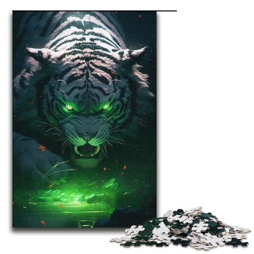 Puzzle 1000 Teile für Erwachsene Tiger-Puzzle Verbessert das Gedächtnis für Jugendliche ab 14 Jahren 14,96x10,24 Zoll von WGLINGX