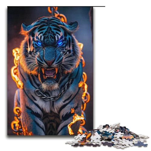 Puzzle 1000 Teile für Erwachsene Tiger-Puzzle Verbessert das Gedächtnis für Jugendliche ab 14 Jahren 14,96x10,24 Zoll von WGLINGX