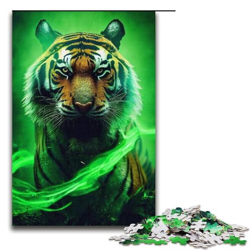 Puzzle 1000 Teile für Erwachsene - Tiger-Puzzle aus Karton, Heimdekoration, 14,96 x 10,24 Zoll von WGLINGX