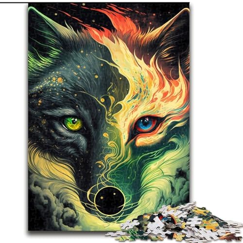 Puzzle 1000 Teile für Erwachsene Wolf Puzzles Interaktives Familienspiel, Denksportaufgabe Geschenk, Lernspielzeug Größe 50X75CM von WGLINGX