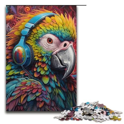 Puzzle 1000 Teile für Erwachsene. Buntes Papageien-Puzzle. Das praktische Spiel eignet ganze Familie (Größe 38 x 26 cm) von WGLINGX