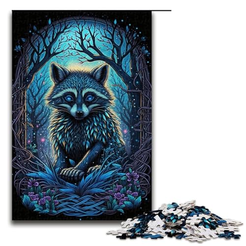 Puzzle Astronaut Waschbär 1000 Teile für Erwachsene Lernspiele Weihnachtsgeburtstagsgeschenke für und Teenager ab 14 Jahren 50x75cm von WGLINGX