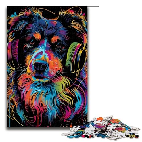 Puzzle Australian Cattle Dog Art Jigsaw 1000 Teile für Erwachsene Lernspiele Weihnachtsgeburtstagsgeschenke für und Teenager ab 14 Jahren 50x75cm von WGLINGX