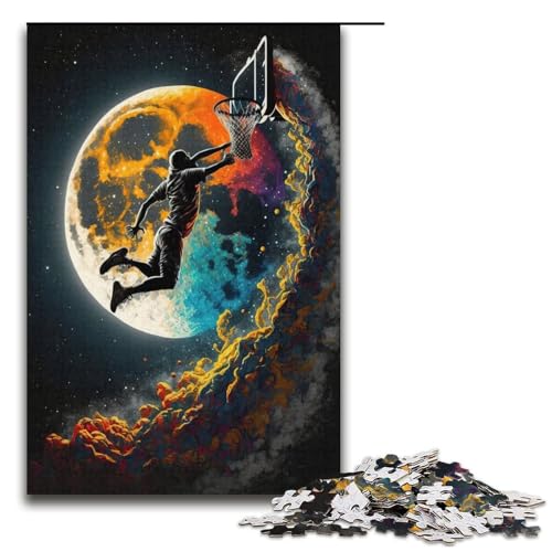 Puzzle Basketball Sport Buntes Puzzle 1000 Teile für Erwachsene Lernspiele Weihnachtsgeburtstagsgeschenke für und Teenager ab 14 Jahren 38x26cm von WGLINGX