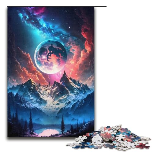 Puzzle Berg des Kosmos, 1000 Teile, für Erwachsene, Puzzle, Lernspiele, Weihnachts- und Geburtstagsgeschenke für Teenager ab 14 Jahren (Größe 38 x 26 cm) von WGLINGX