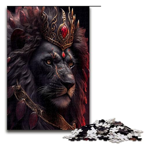 Puzzle Black Lion King Face Jigsaw 1000 Teile für Erwachsene Lernspiele Weihnachtsgeburtstagsgeschenke für und Teenager ab 14 Jahren 50x75cm von WGLINGX