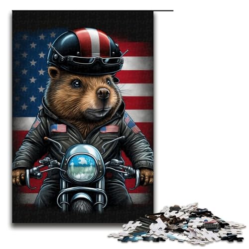 Puzzle Capybara Rider 1000 Teile für Erwachsene Lernspiele Weihnachtsgeburtstagsgeschenke für Teenager ab 14 Jahren 50x75cm von WGLINGX