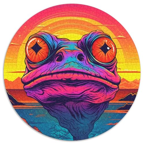 Puzzle Der Froschkopf bei Sonnenuntergang, 1000 Teile, Puzzle für Erwachsene, Weihnachten, Halloween, Ostern, Neujahr (67,5x67,5cm) von WGLINGX