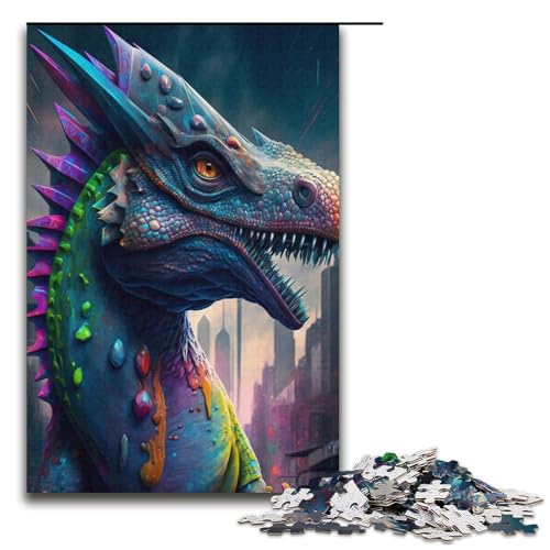 Puzzle Dinosaurier 1000 Teile für Erwachsene, Lernspiele, Weihnachts- und Geburtstagsgeschenke für Teenager ab 14 Jahren (Größe 38 x 26 cm) von WGLINGX