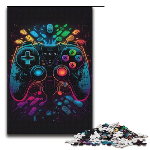 Puzzle Neon-Spiel 1000 Teile für Erwachsene, Puzzle, Lernspiele, Weihnachts- und Geburtstagsgeschenke für Teenager ab 14 Jahren (Größe 38 x 26 cm) von WGLINGX