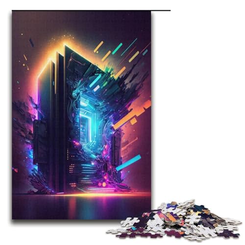 Puzzle Neon-Spiel 1000 Teile für Erwachsene, Puzzle, Lernspiele, Weihnachts- und Geburtstagsgeschenke für Teenager ab 14 Jahren (Größe 38 x 26 cm) von WGLINGX