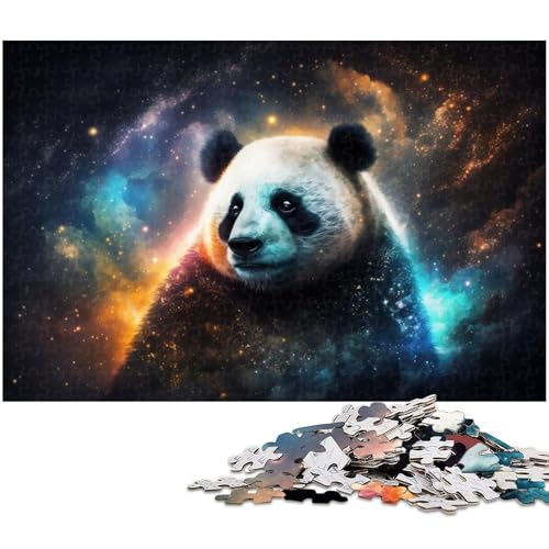 Puzzle Panda Nebula, 1000-teiliges Holzpuzzle für Erwachsene, tolles Geschenk für Erwachsene (Größe 50 x 75 cm) von WGLINGX