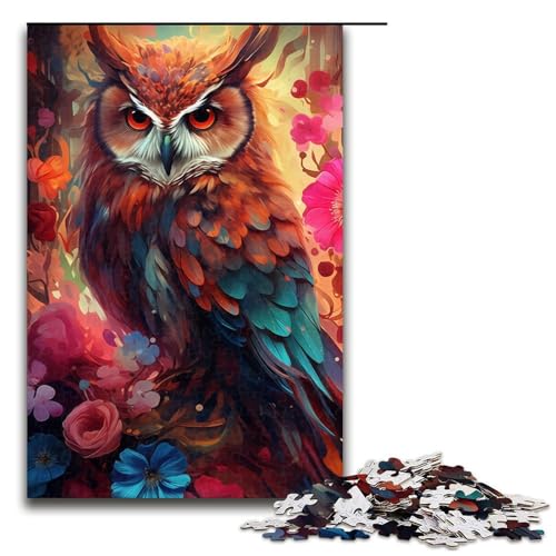 Puzzle Schöne Eule 1000 Teile für Erwachsene Lernspiele Weihnachtsgeburtstagsgeschenke für und Teenager ab 14 Jahren 50x75cm von WGLINGX