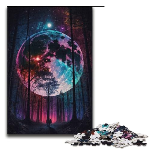 Puzzle Schöner Wald Vollmond 1000 Teile für Erwachsene Lernspiele Weihnachtsgeburtstagsgeschenke für und Teenager ab 14 Jahren 38x26cm von WGLINGX