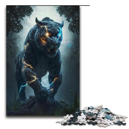 Puzzle Tiger, 1000 Teile, für Erwachsene, Puzzle, Lernspiele, Weihnachts- und Geburtstagsgeschenke für Teenager ab 14 Jahren (Größe 38 x 26 cm) von WGLINGX