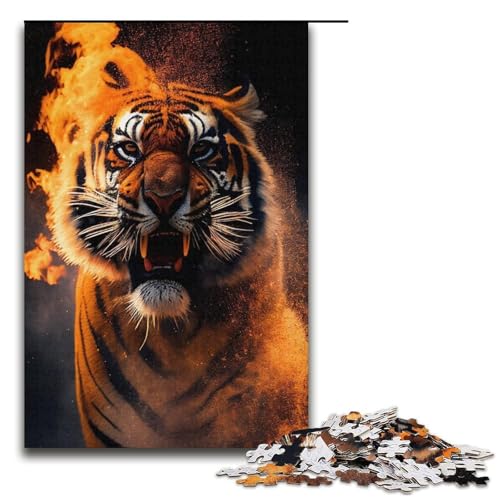 Puzzle Tiger-Puzzle 1000 Teile für Erwachsene, Herausforderung der Gehirnintelligenz, süchtig machendes Spielzeug, 14,96 x 10,24 Zoll von WGLINGX