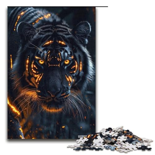 Puzzle Tiger-Puzzle 1000 Teile für Erwachsene, Herausforderung der Gehirnintelligenz, süchtig machendes Spielzeug, 14,96 x 10,24 Zoll von WGLINGX