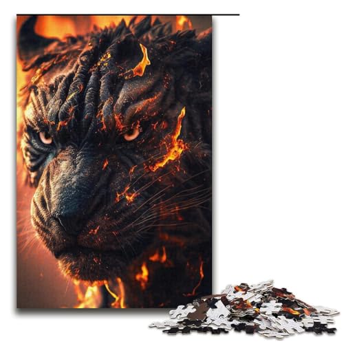 Puzzle Tiger-Puzzle 1000 Teile für Erwachsene, Herausforderung der Gehirnintelligenz, süchtig machendes Spielzeug, 14,96 x 10,24 Zoll von WGLINGX