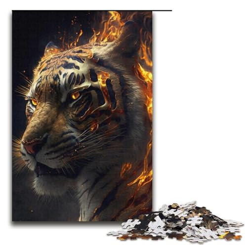 Puzzle Tiger-Puzzle 1000 Teile für Erwachsene, Herausforderung der Gehirnintelligenz, süchtig machendes Spielzeug, 14,96 x 10,24 Zoll von WGLINGX