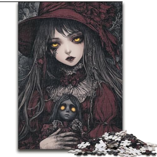 Puzzle für 1000 Teile, Anime-Mädchen-Hexe, 1000-teiliges Puzzle für Erwachsene, unmögliche pädagogische Heimdekoration, Spiele und Geschenke (Größe 26x38cm) von WGLINGX
