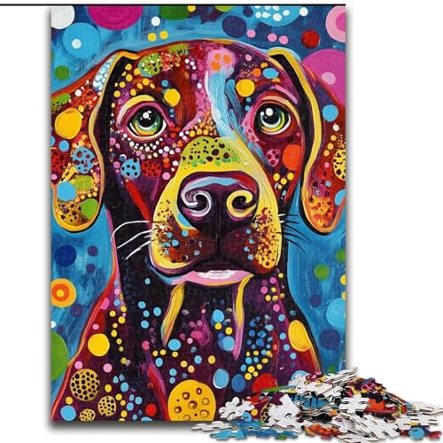 Puzzle für 1000 Teile, Art Dog Jigsaws 1000 Teile für Erwachsene, interaktives Familienspiel, geeignet für Kinder ab 14 Jahren (Größe 26x38cm) von WGLINGX
