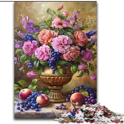 Puzzle für 1000 Teile, Blumenkunst, 1000-teiliges Puzzle, unmöglich, pädagogische Heimdekoration, Spiele und Geschenke (Größe 50x75cm) von WGLINGX