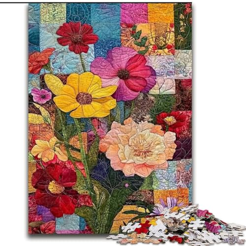 Puzzle für 1000 Teile, Blumenkunst-Puzzles, 1000 Teile für Erwachsene, interaktives Familienspiel, geeignet für Kinder ab 14 Jahren (Größe 50x75cm) von WGLINGX