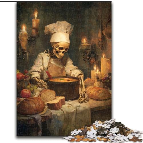 Puzzle für 1000 Teile, Chef-Skelett, 1000-teiliges Puzzle, unmöglich, pädagogische Heimdekoration, Spiele und Geschenke (Größe 50x75cm) von WGLINGX