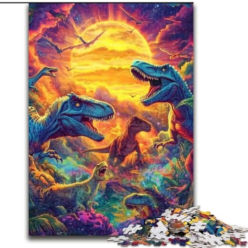 Puzzle für 1000 Teile, Dinosaurier, 1000-teiliges Puzzle, unmöglich, pädagogische Heimdekoration, Spiele und Geschenke (Größe 26x38cm) von WGLINGX