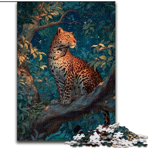 Puzzle für 1000 Teile, Dschungelleopard, 1000-teiliges Puzzle für Erwachsene, Heimdekoration, Familienspaß, ab 14 Jahren (Größe 26x38cm) von WGLINGX
