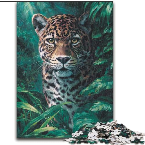 Puzzle für 1000 Teile, Dschungelleopard, 1000-teiliges Puzzle für Erwachsene, Heimdekoration, Familienspaß, ab 14 Jahren (Größe 26x38cm) von WGLINGX