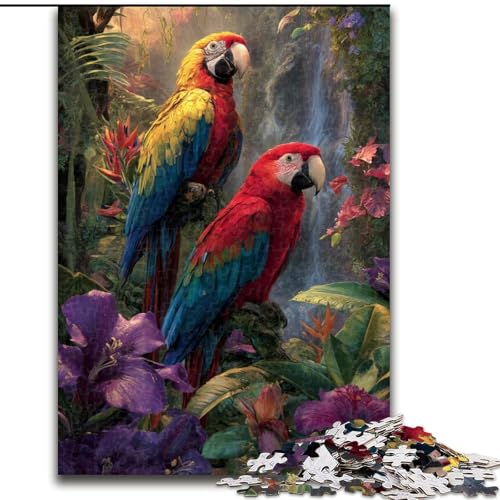Puzzle für 1000 Teile, Dschungelpapagei, 1000-teiliges Puzzle für Erwachsene, unmögliche pädagogische Heimdekoration, Spiele und Geschenke (Größe 50x75cm) von WGLINGX